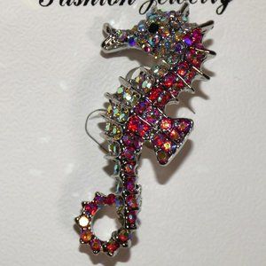 Seahorse Pin Brooch or Pendant -- Beach Ocean Sea Lovers